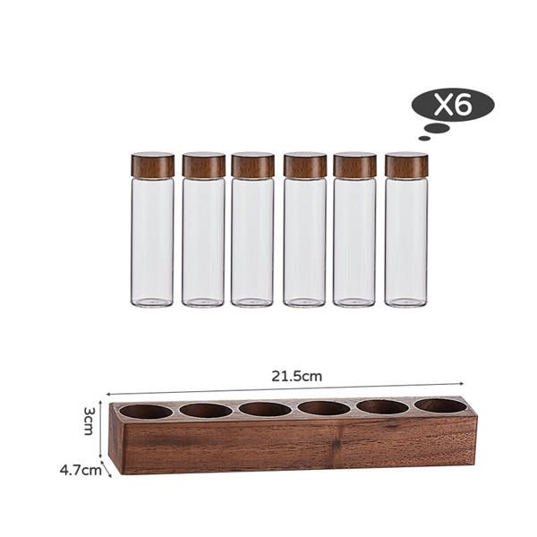 Bean Storage Tubes With Wooden Display Stand