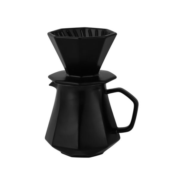 Kara Ceramik Kahve Süzgücü Seti