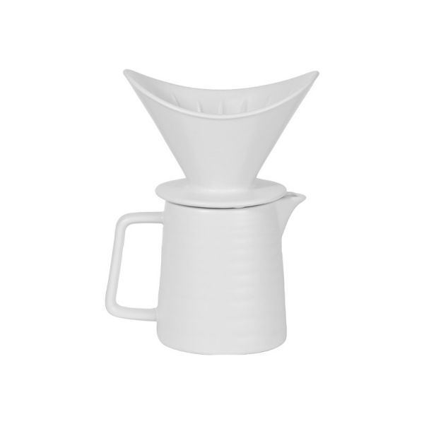Set di filtri per caffè in ceramica bianca