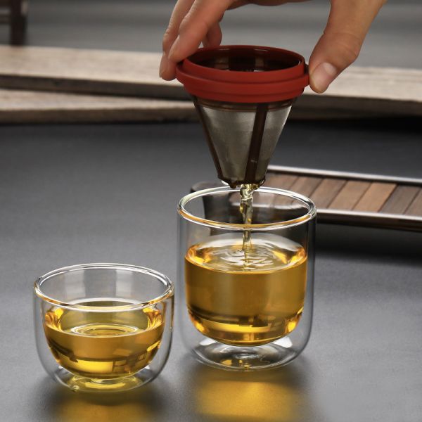 Glass Coffee Tea Mug with Lid