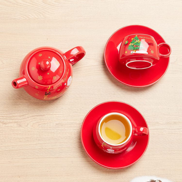 Christmas Holiday Ceramic Coffee Cup Set