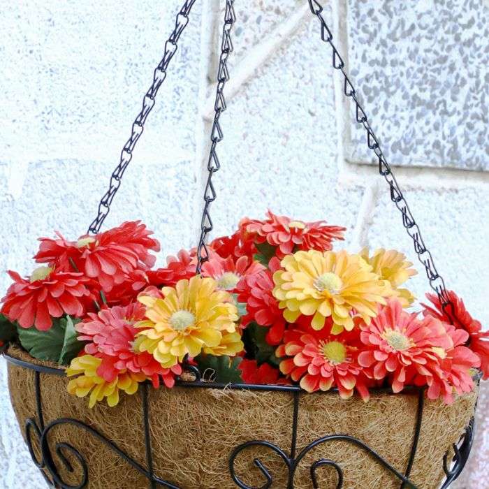 12 Inch Coconut Palm Decorative Hanging Basket