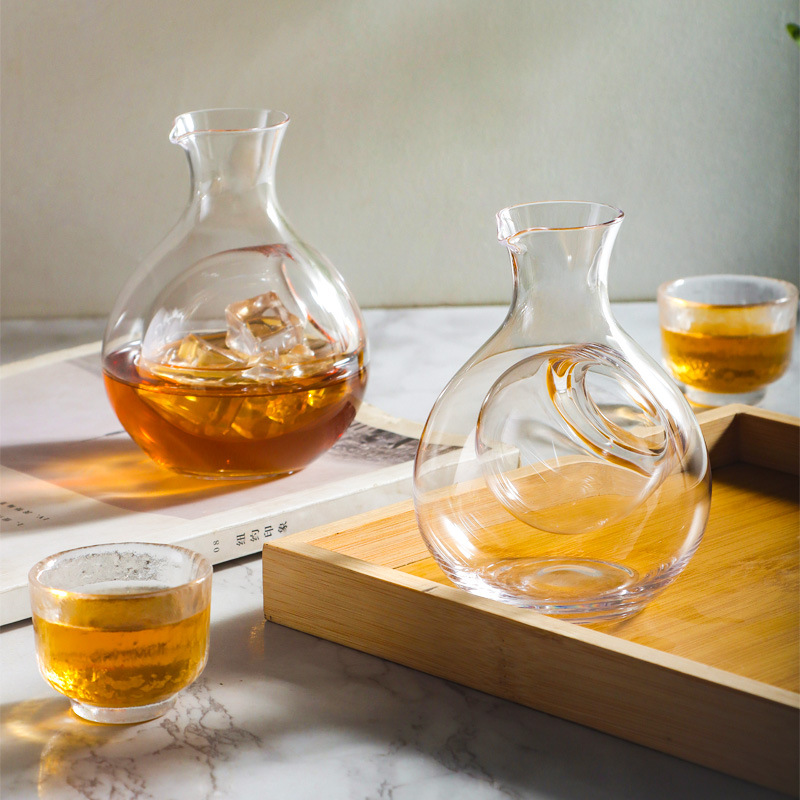 Japanese Crystal Glass Wine Flask