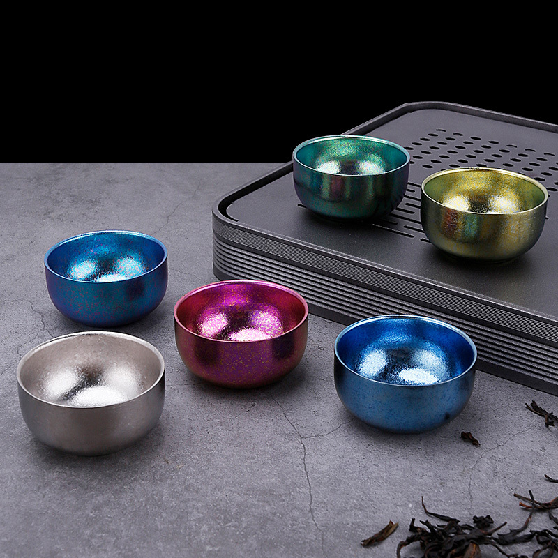 Multi-Colored Premium Titanium Tea Cups