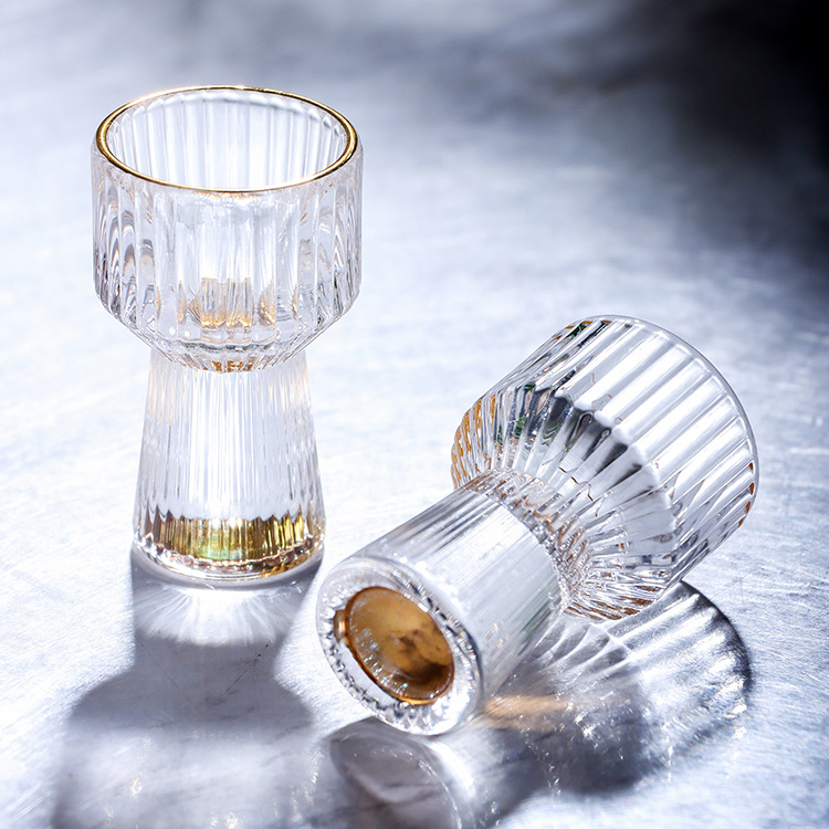 Glassware for Wine Set with Elegant Gold-Rimmed Finish