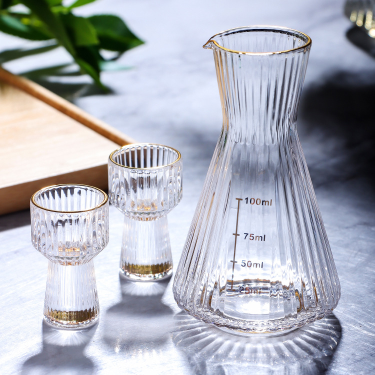 Glassware for Wine Set with Elegant Gold-Rimmed Finish